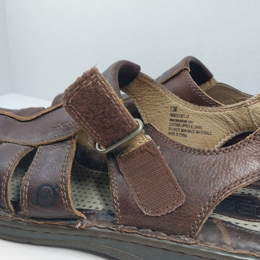 Born Sandals Mens 13 M Brown Leather Fisherman Comfort Slingback Adjustable - Picture 13 of 15